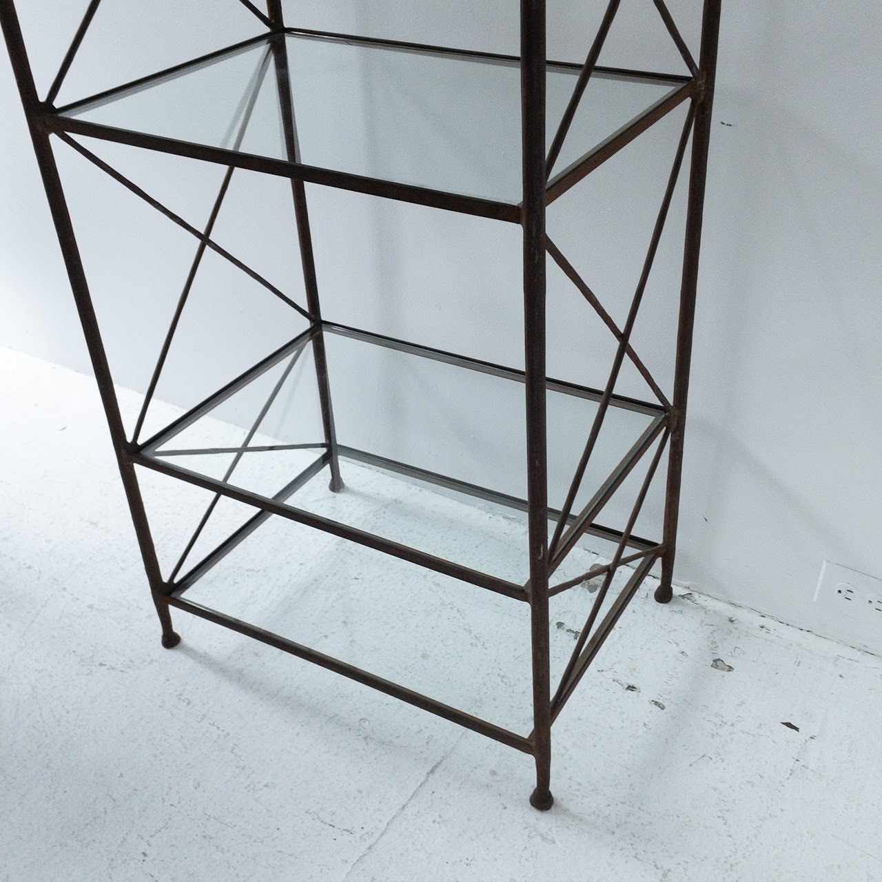 Wrought Iron & Glass Shelf