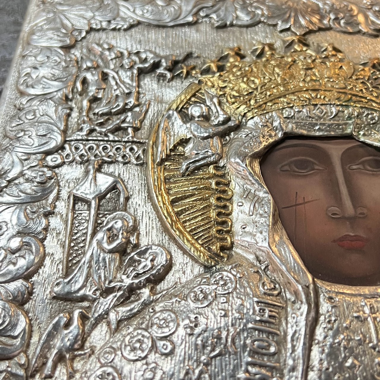 Our Lady of Czetocho Mixed Media Painting