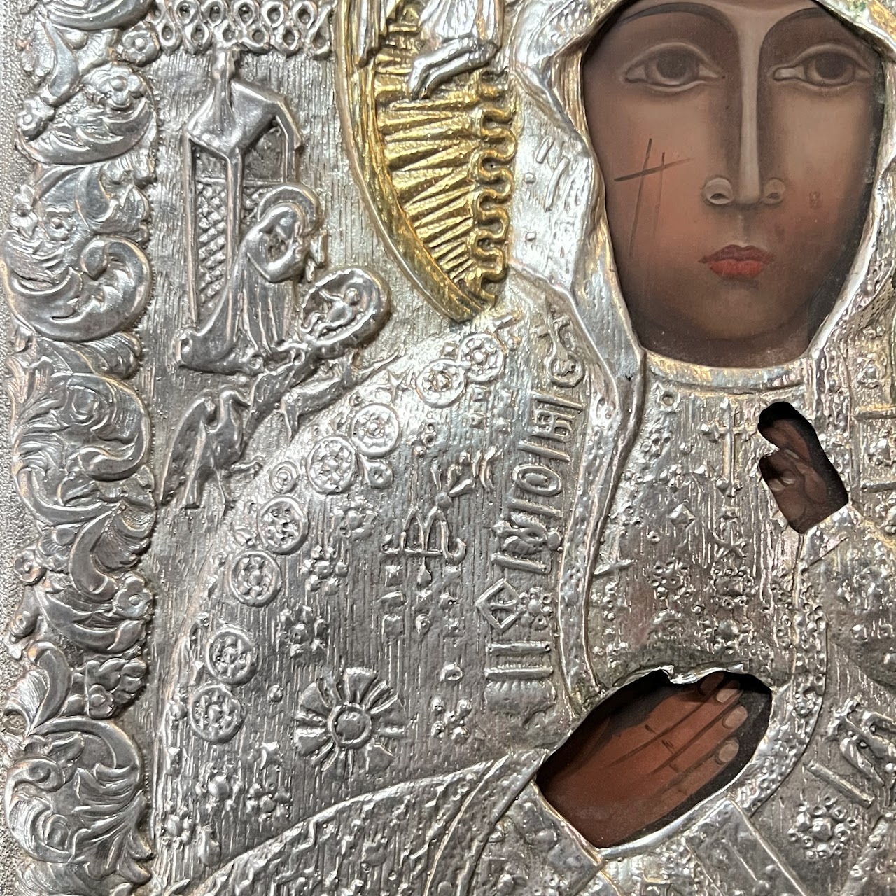 Our Lady of Czetocho Mixed Media Painting