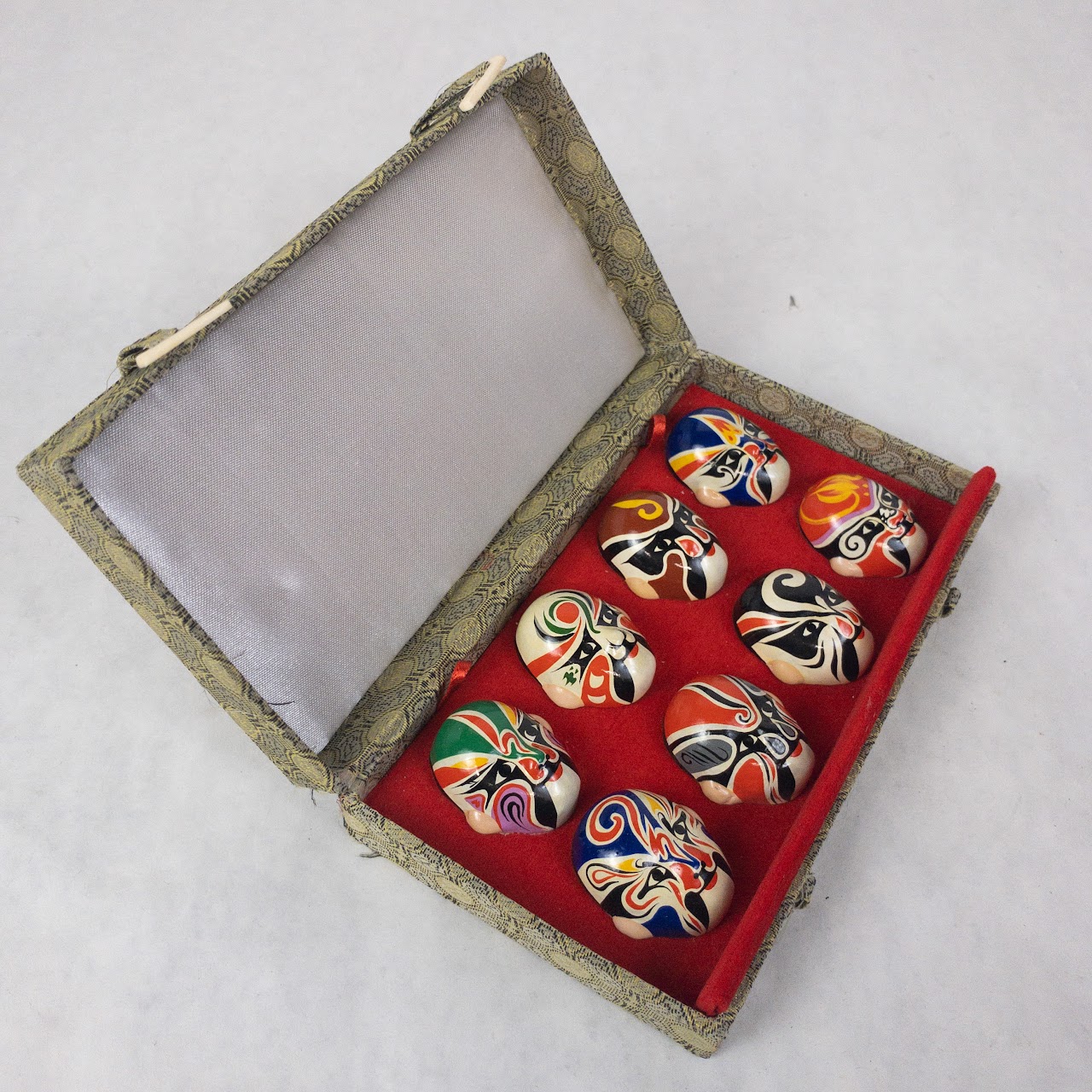 Hand Painted Vintage Chinese Opera Mask Set