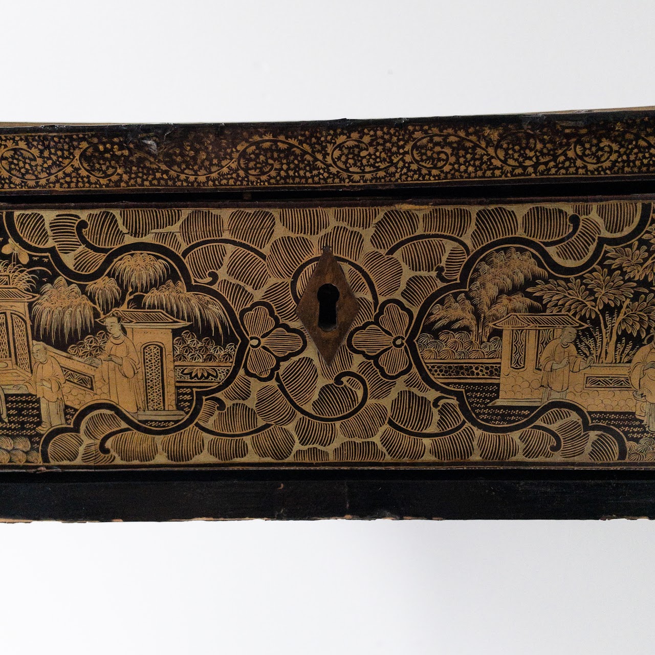 19th Century Chinoiserie Dragon Footed Chinese Export Sewing Table