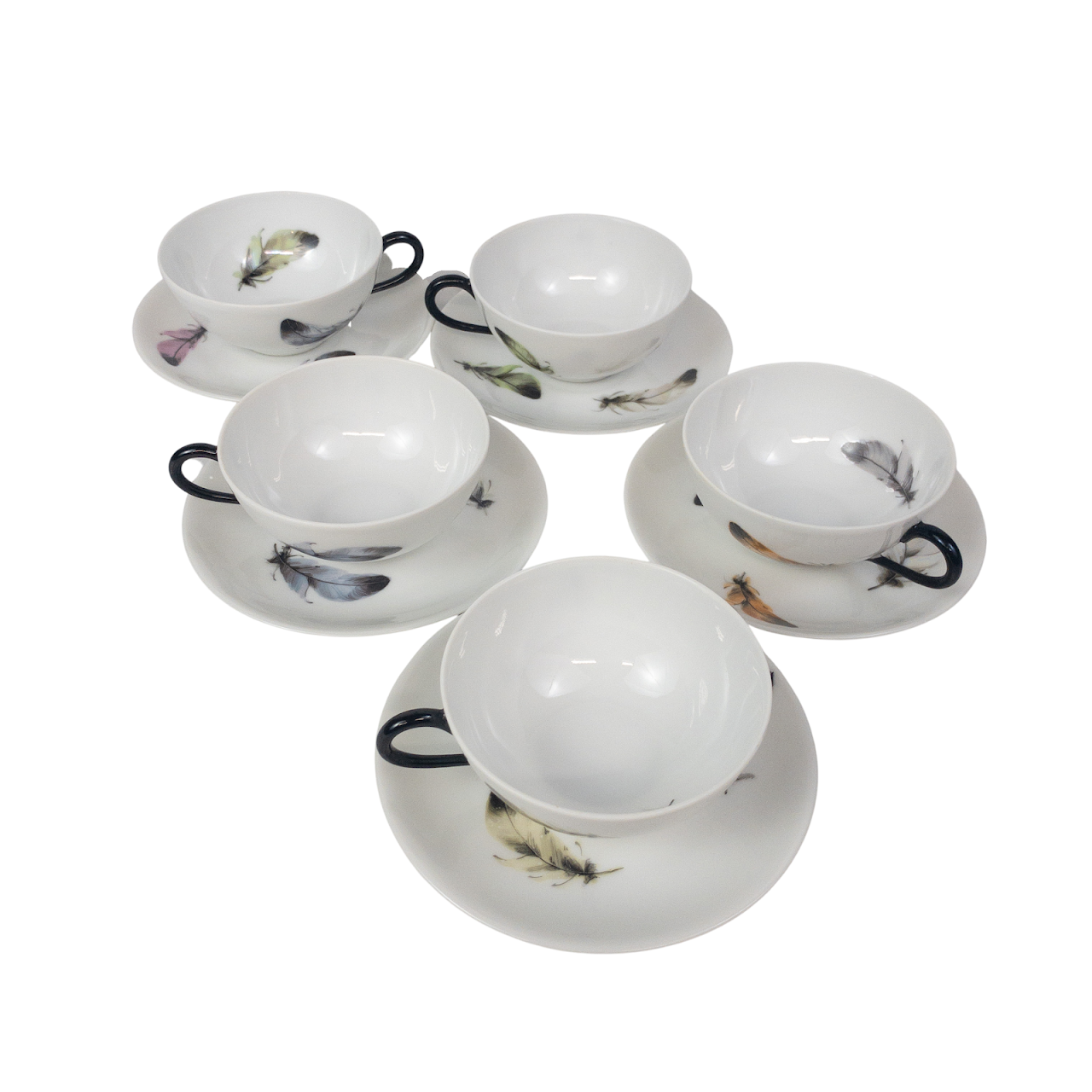 LC Limoges 5 Piece Tea Cup & Saucer Set