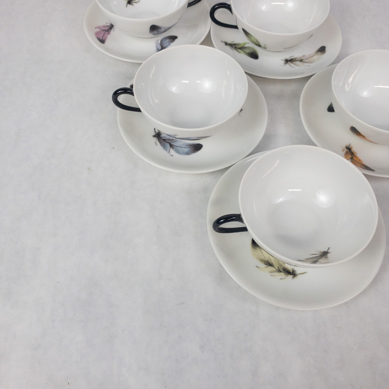 LC Limoges 5 Piece Tea Cup & Saucer Set