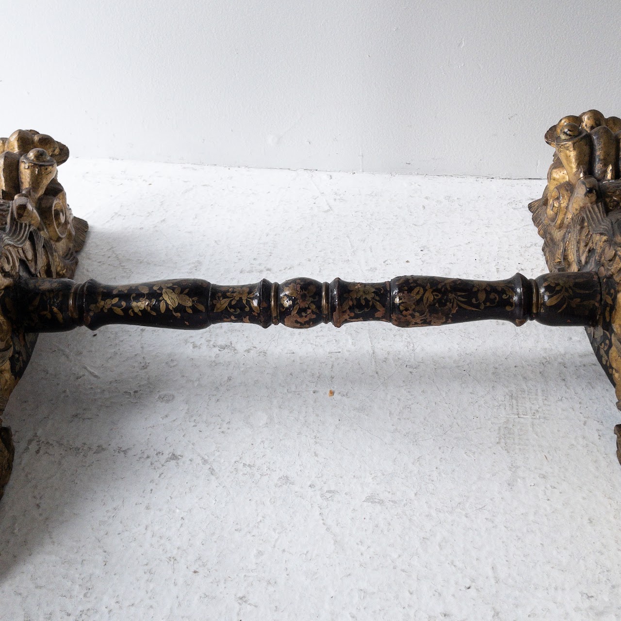 19th Century Chinoiserie Dragon Footed Chinese Export Sewing Table