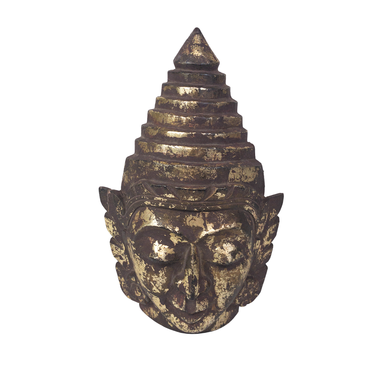 Tibetan Deity Wooden Standing Mask