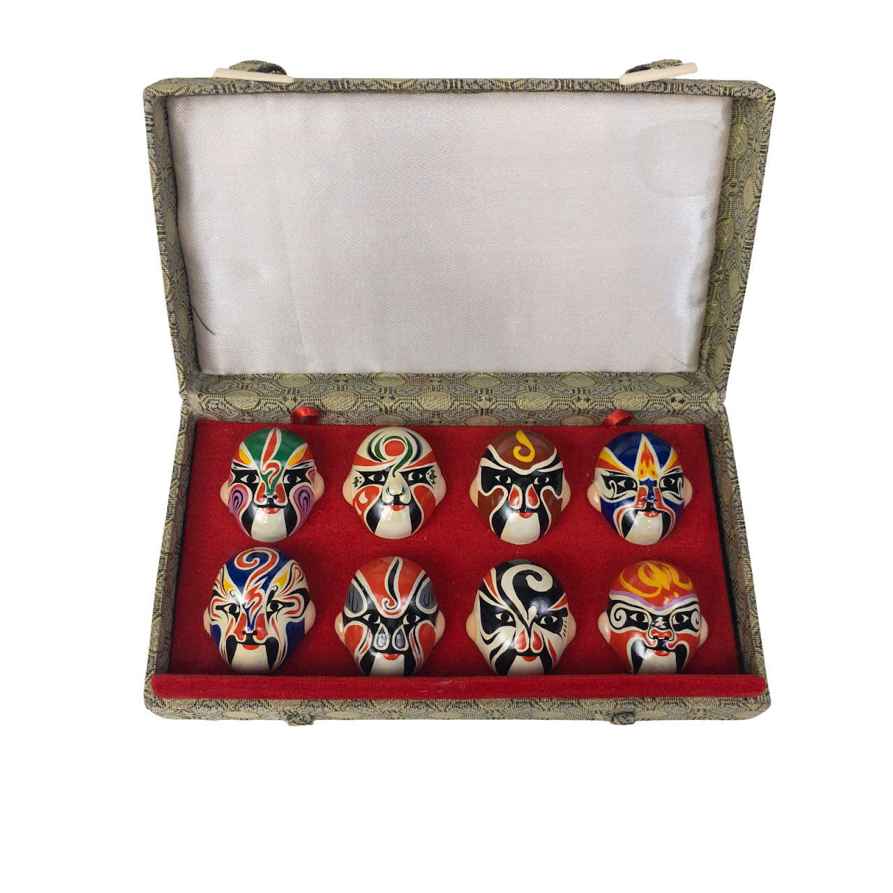 Hand Painted Vintage Chinese Opera Mask Set