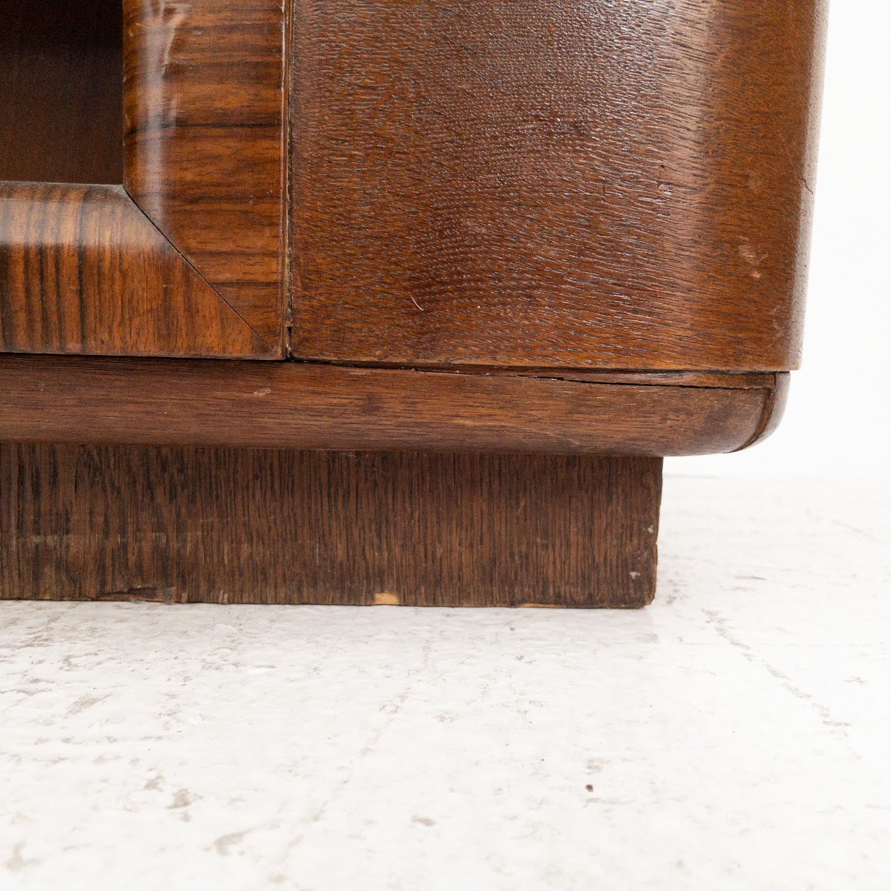 Art Deco Oak & Rosewood Sliding Door Cabinet