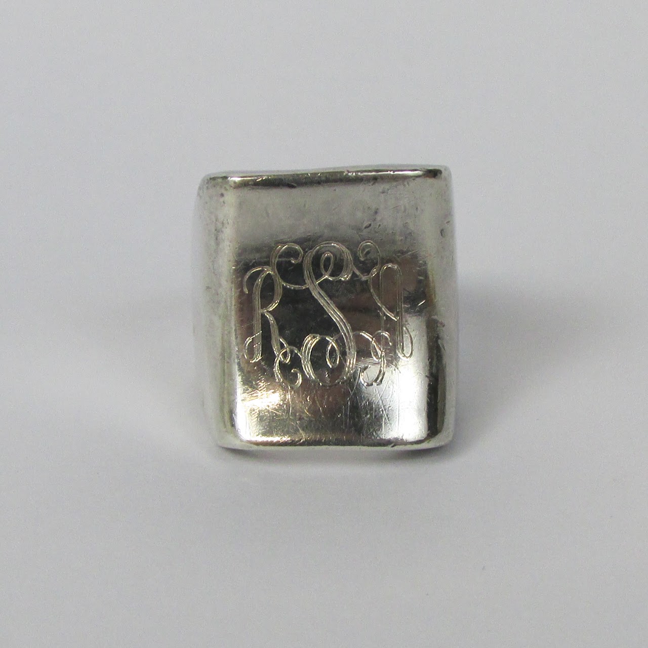 Sterling Silver Monogrammed  Statement Ring