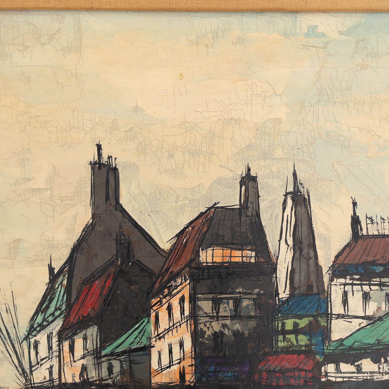 Cassard Mid-Century Modern French Oil Painting