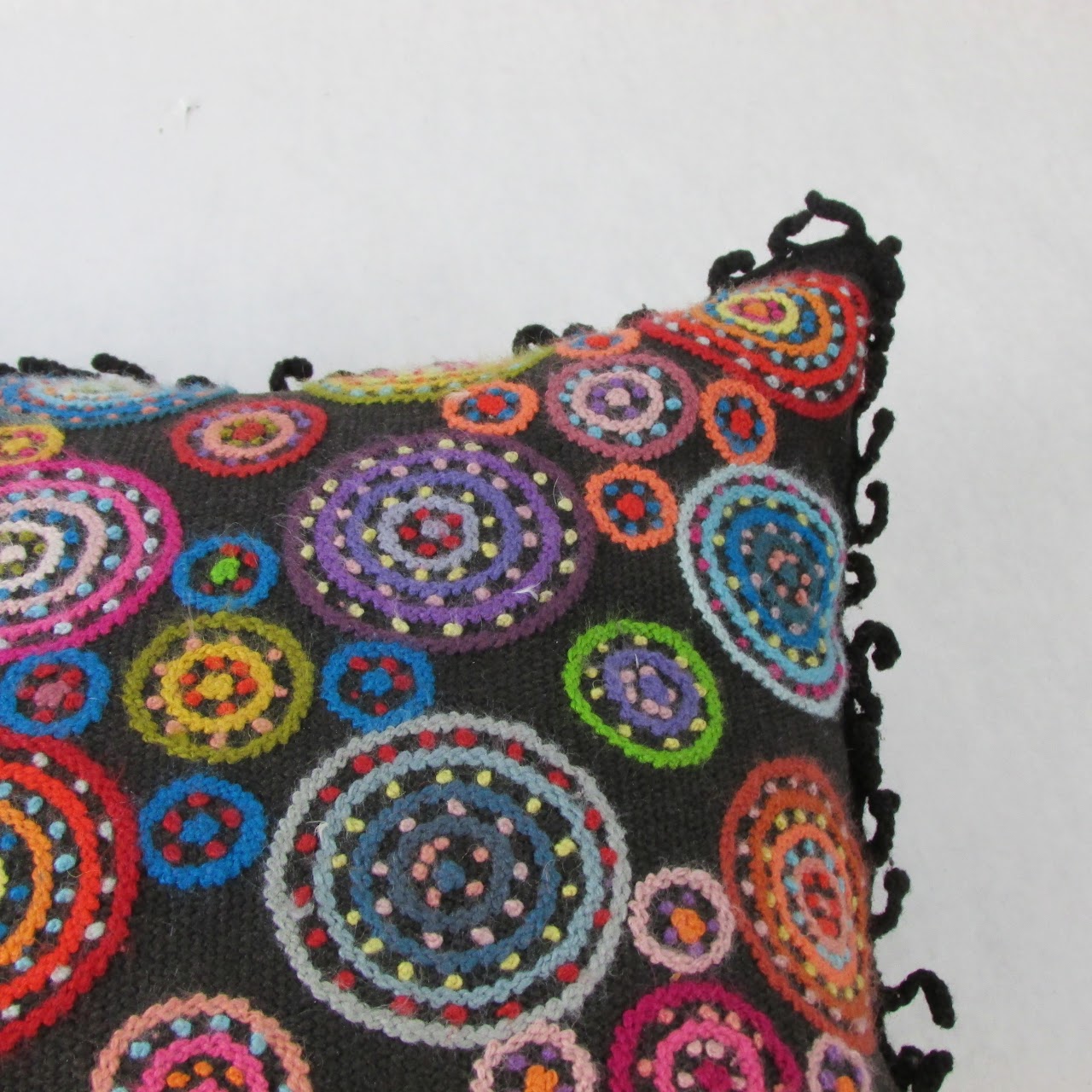 Hand Embroidered Decorative Pillow Pair