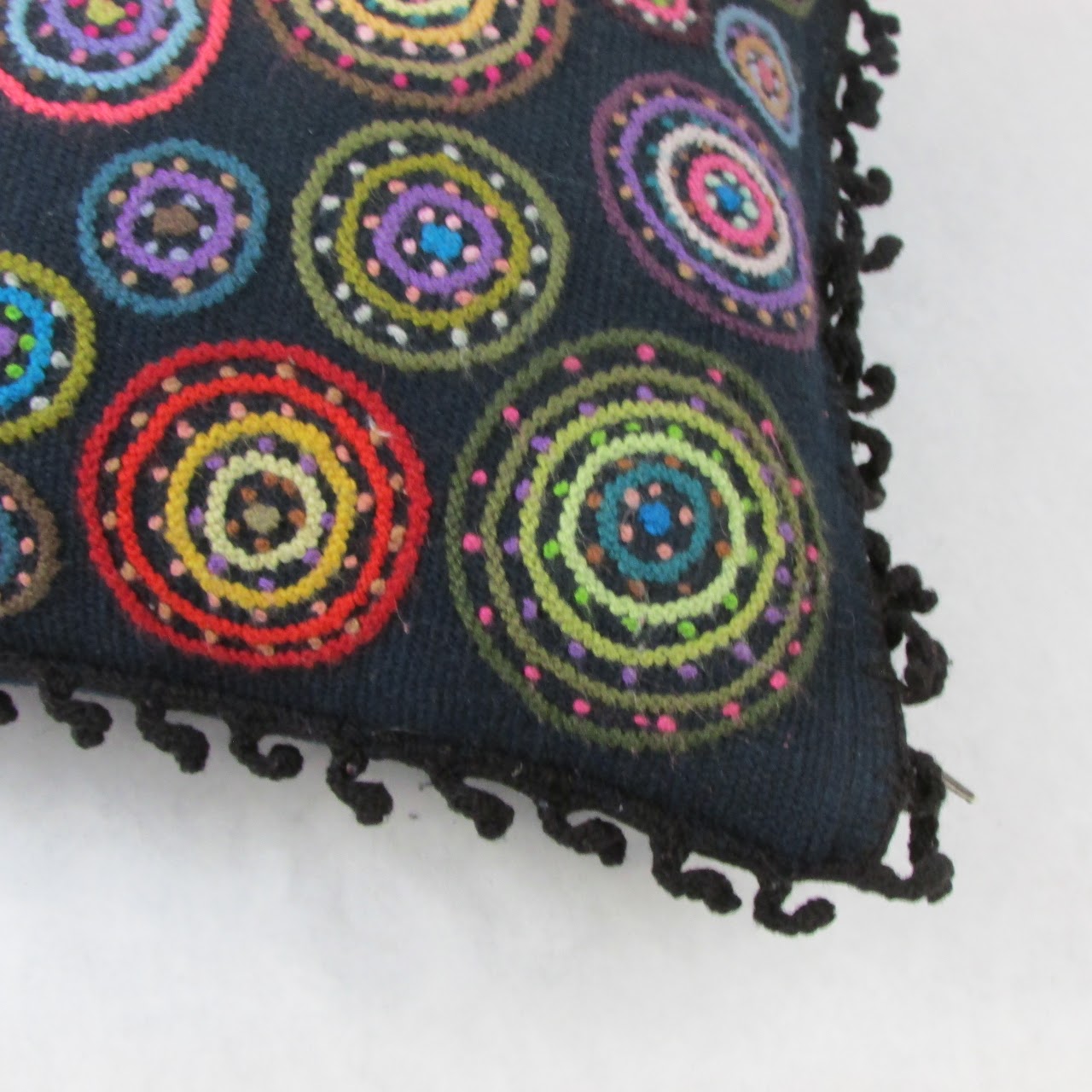 Hand Embroidered Decorative Pillow Pair