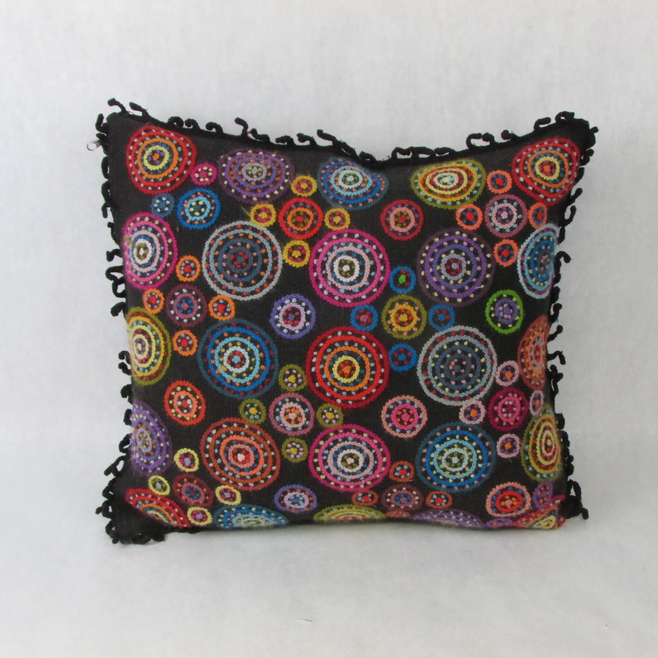 Hand Embroidered Decorative Pillow Pair