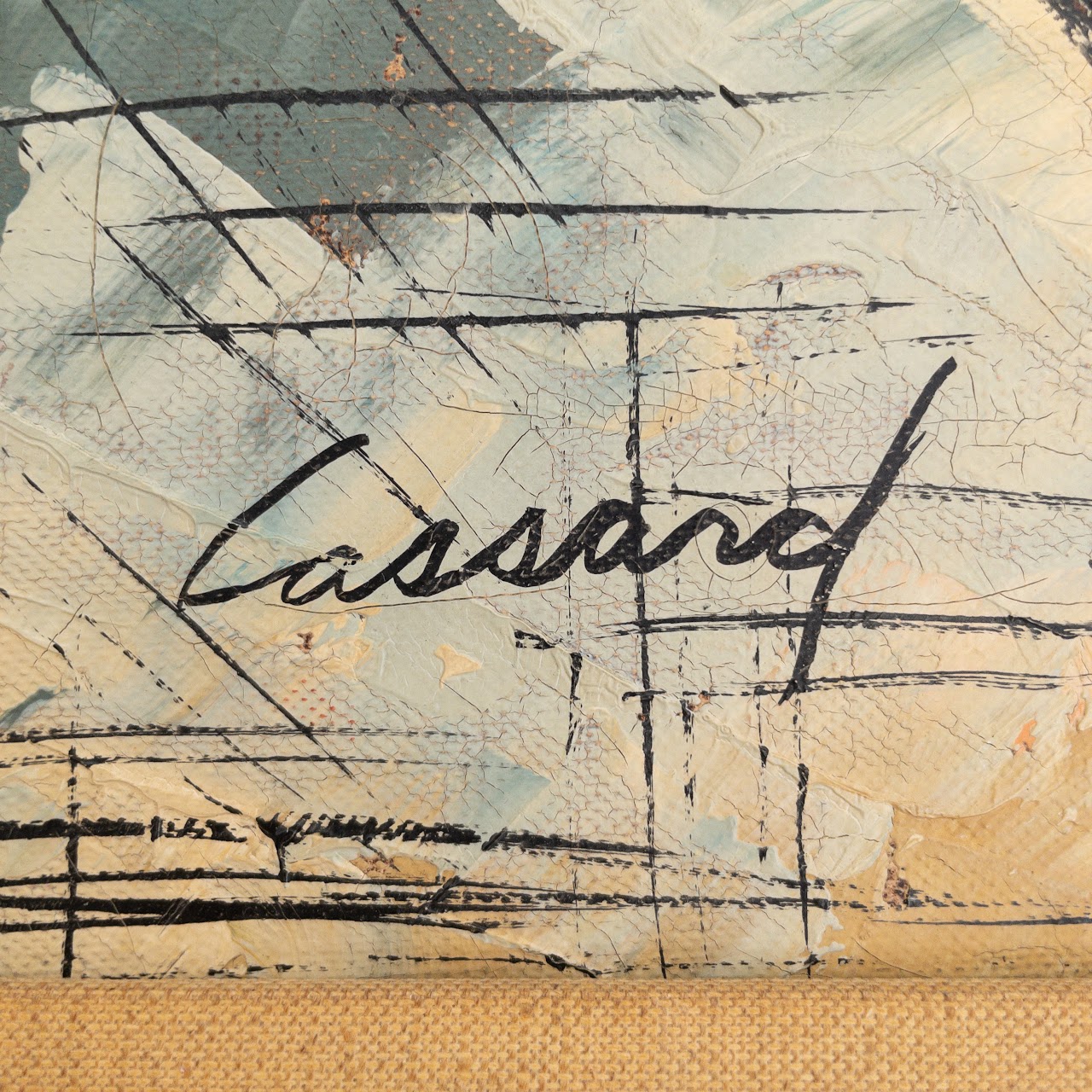 Cassard Mid-Century Modern French Oil Painting