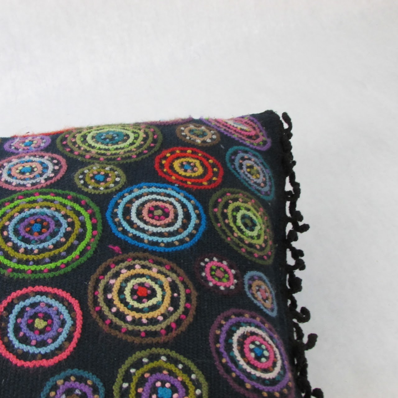 Hand Embroidered Decorative Pillow Pair