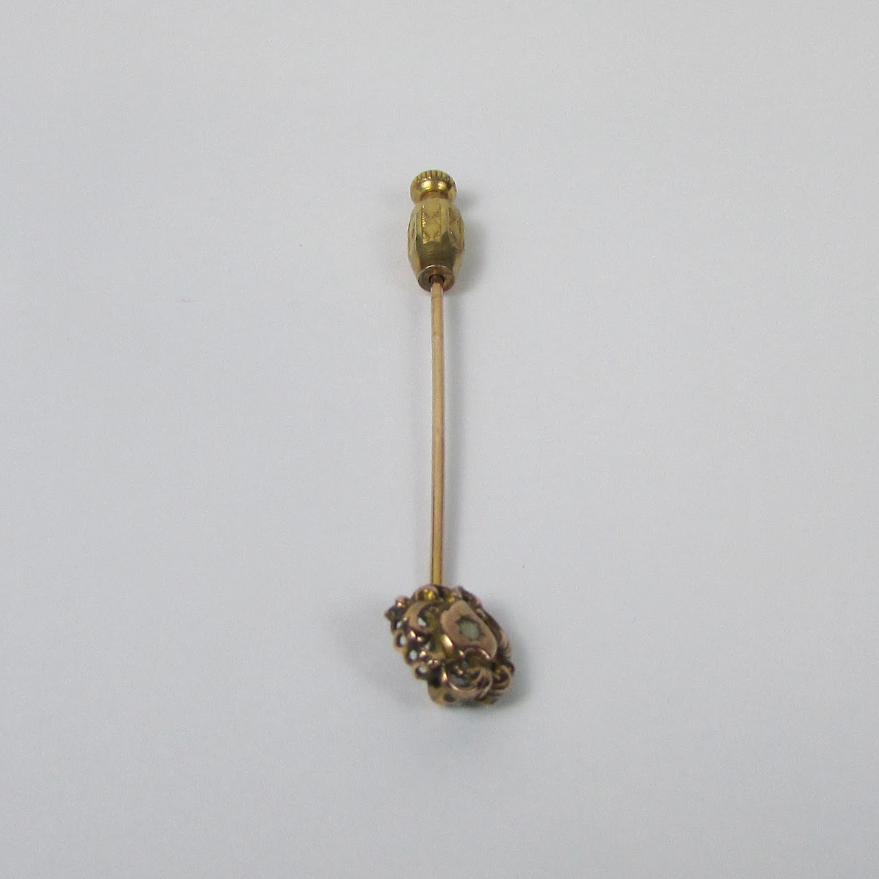 10K Gold & Pearl Flower Stick Pin