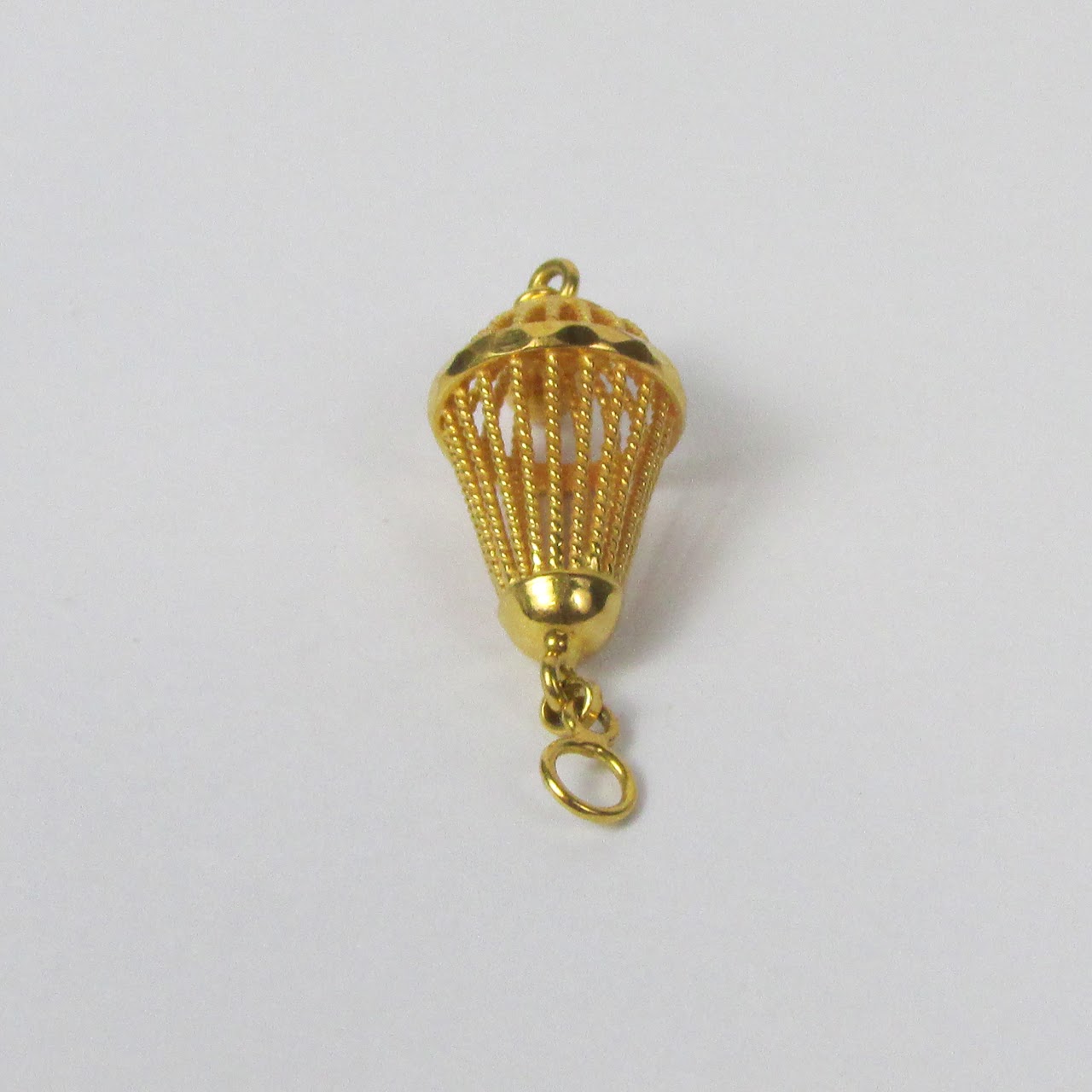 22K Gold Caged Bead Charm