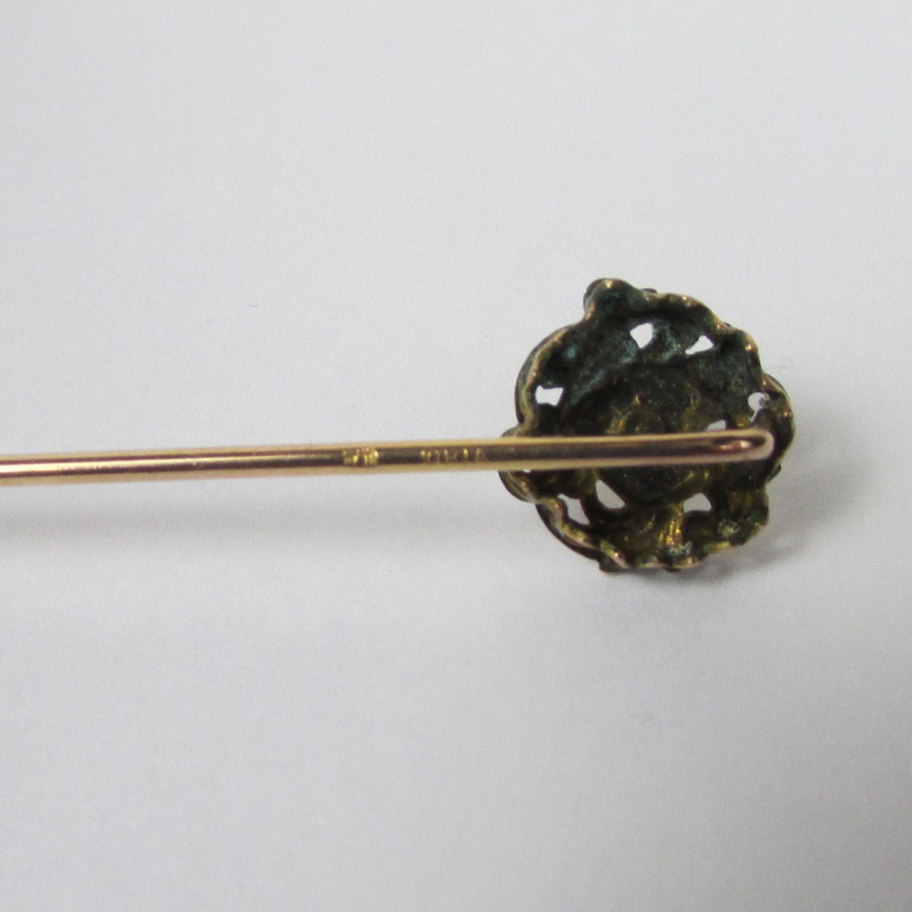 10K Gold & Pearl Flower Stick Pin