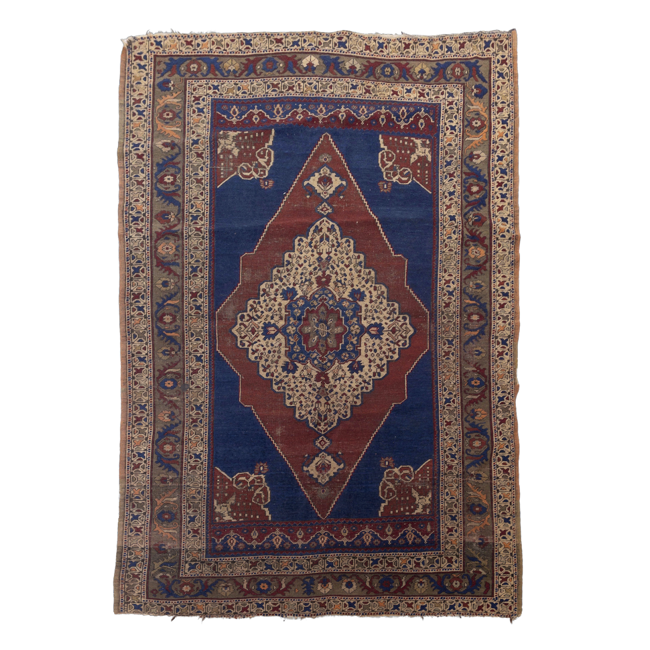 Royal Blue & Diamond Pattern Rug