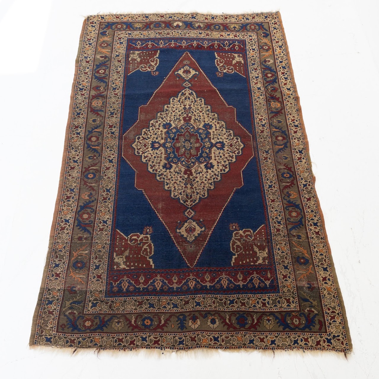 Royal Blue & Diamond Pattern Rug