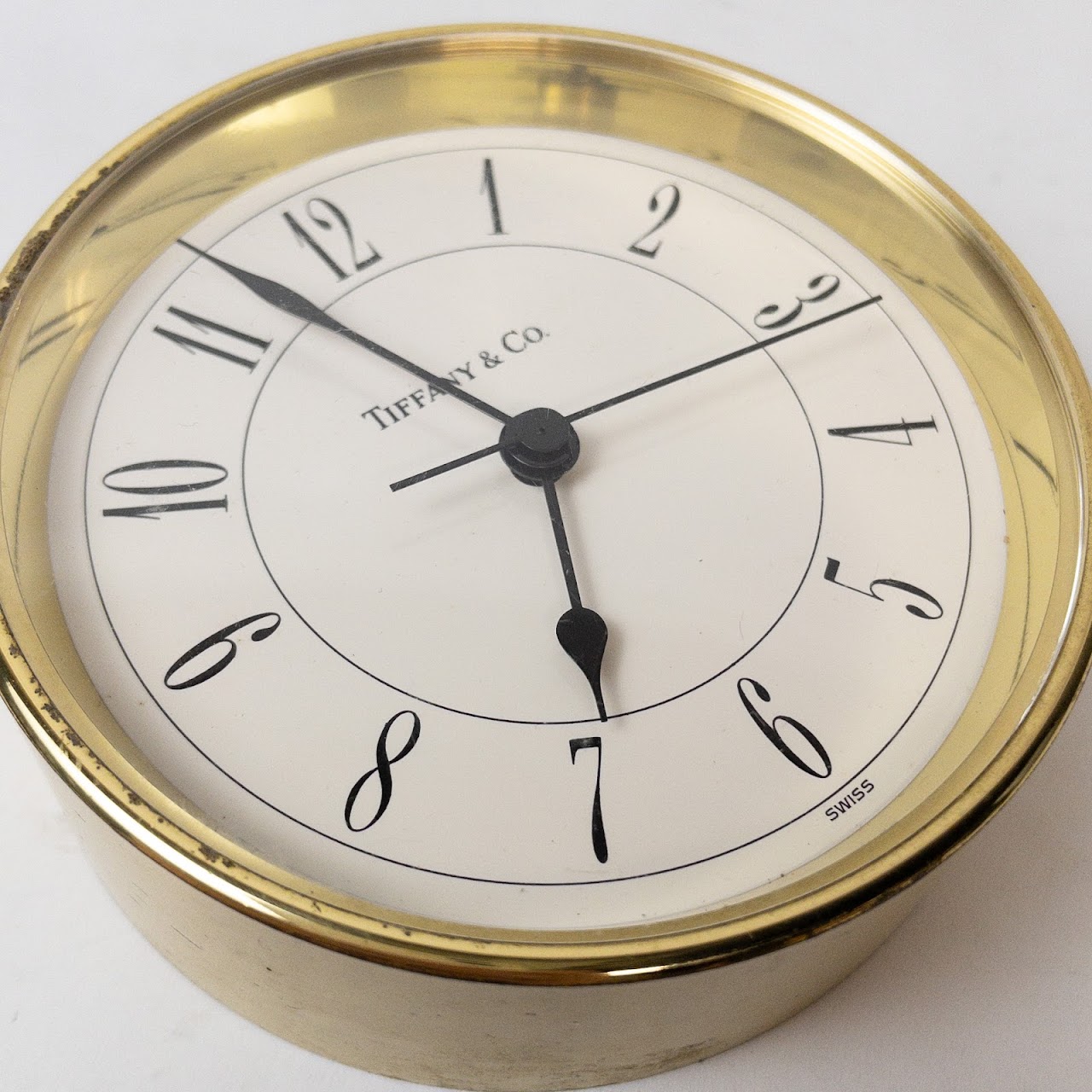 Tiffany & Co. Brass Desk Clock