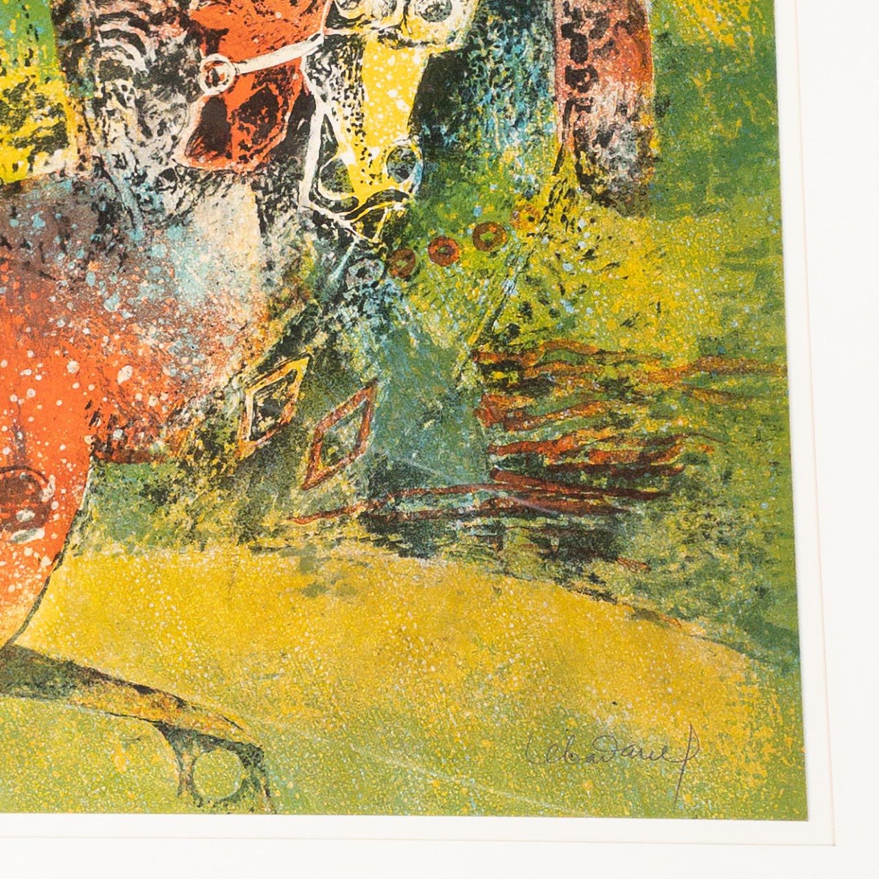 Hoi Lebadang Signed 'The Horse in the Forest' Lithograph