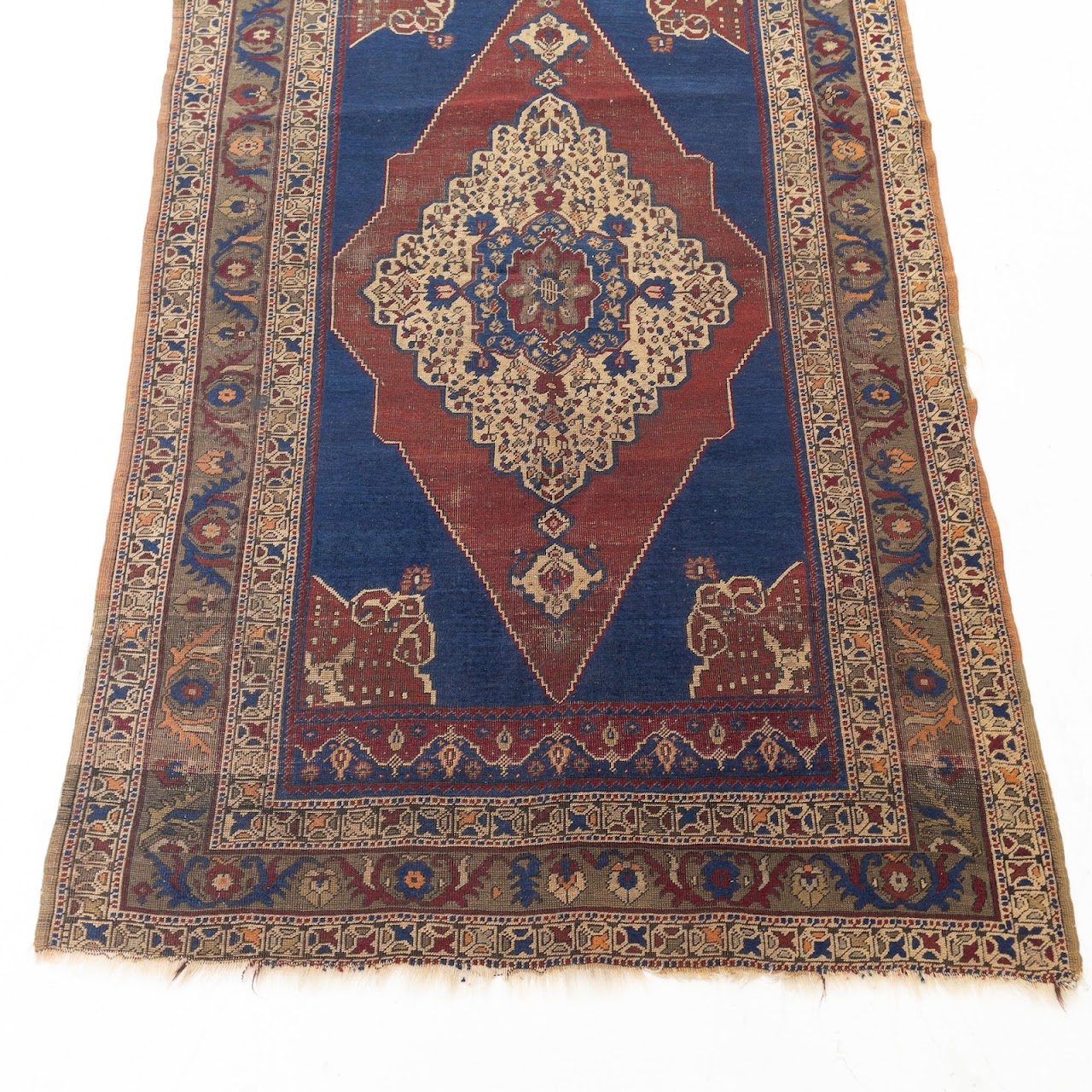 Royal Blue & Diamond Pattern Rug