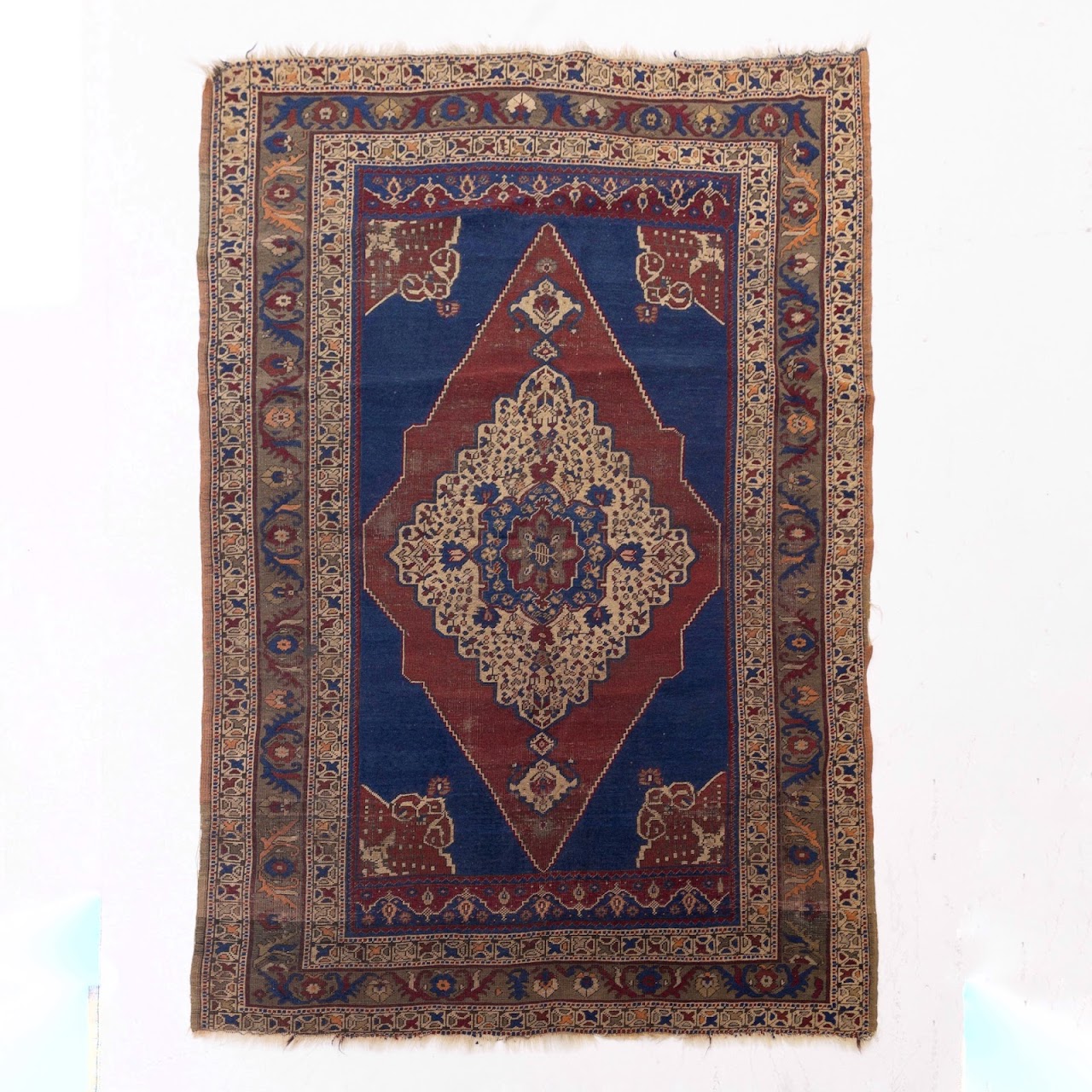 Royal Blue & Diamond Pattern Rug