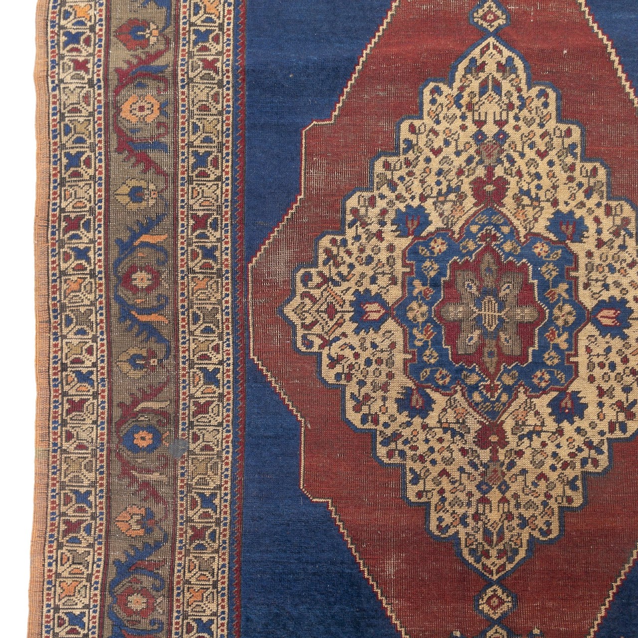 Royal Blue & Diamond Pattern Rug