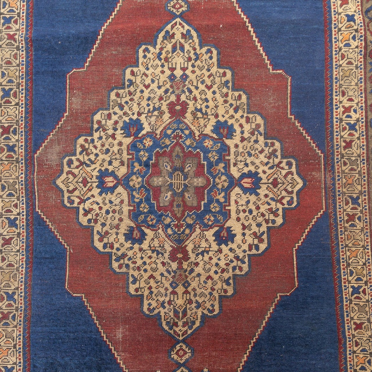 Royal Blue & Diamond Pattern Rug