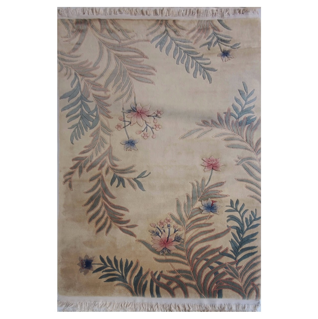 Wool Floral & Frond Area Rug