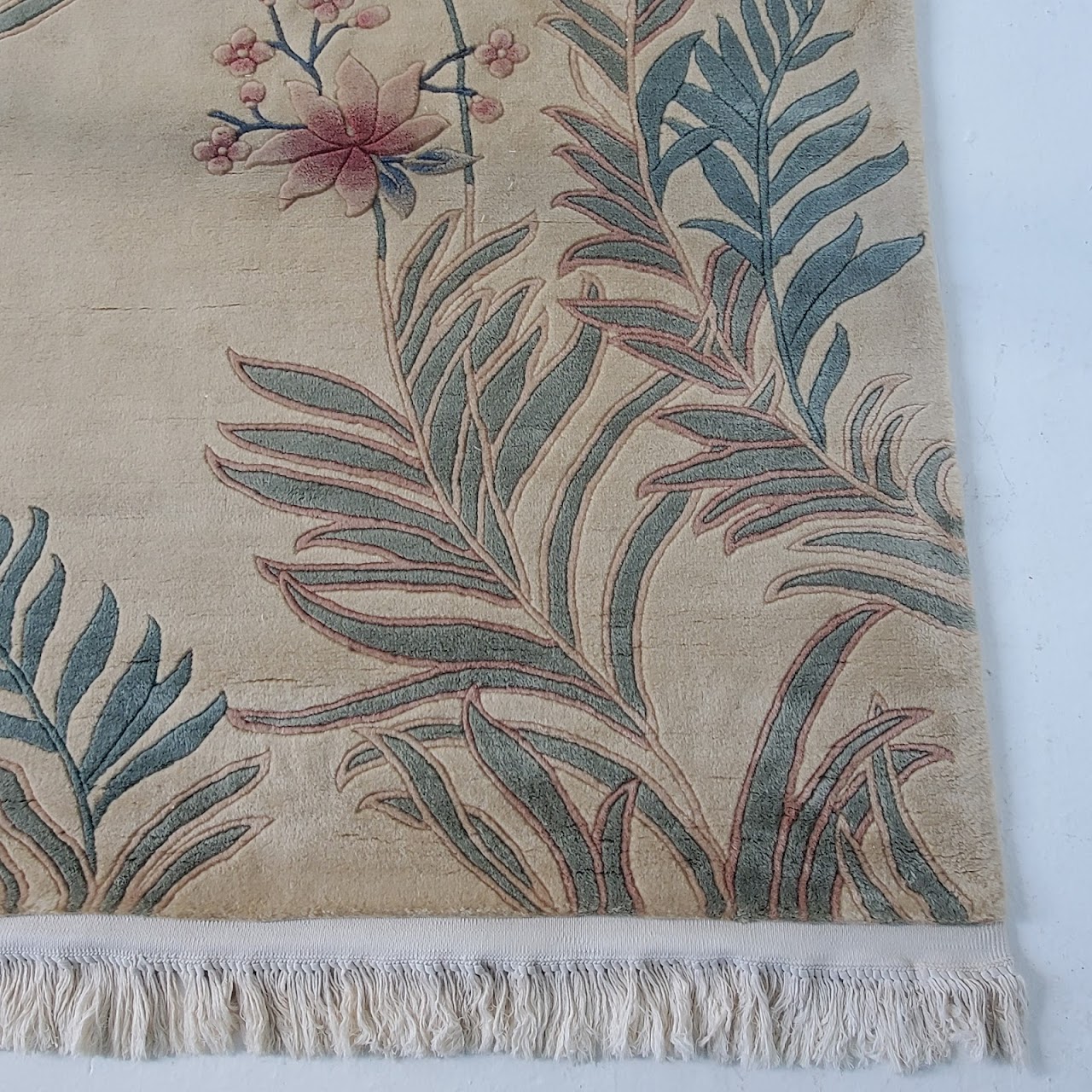 Wool Floral & Frond Area Rug