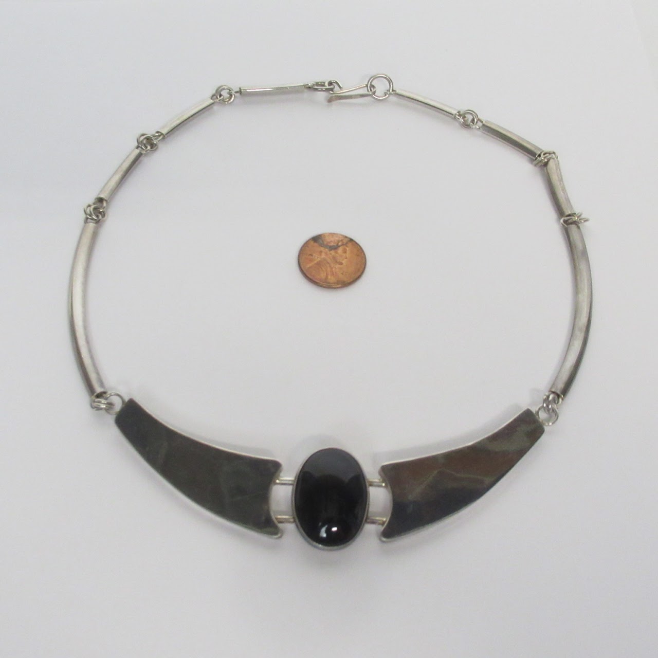 Sterling Silver and Onyx Necklace