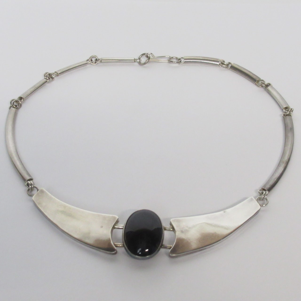 Sterling Silver and Onyx Necklace