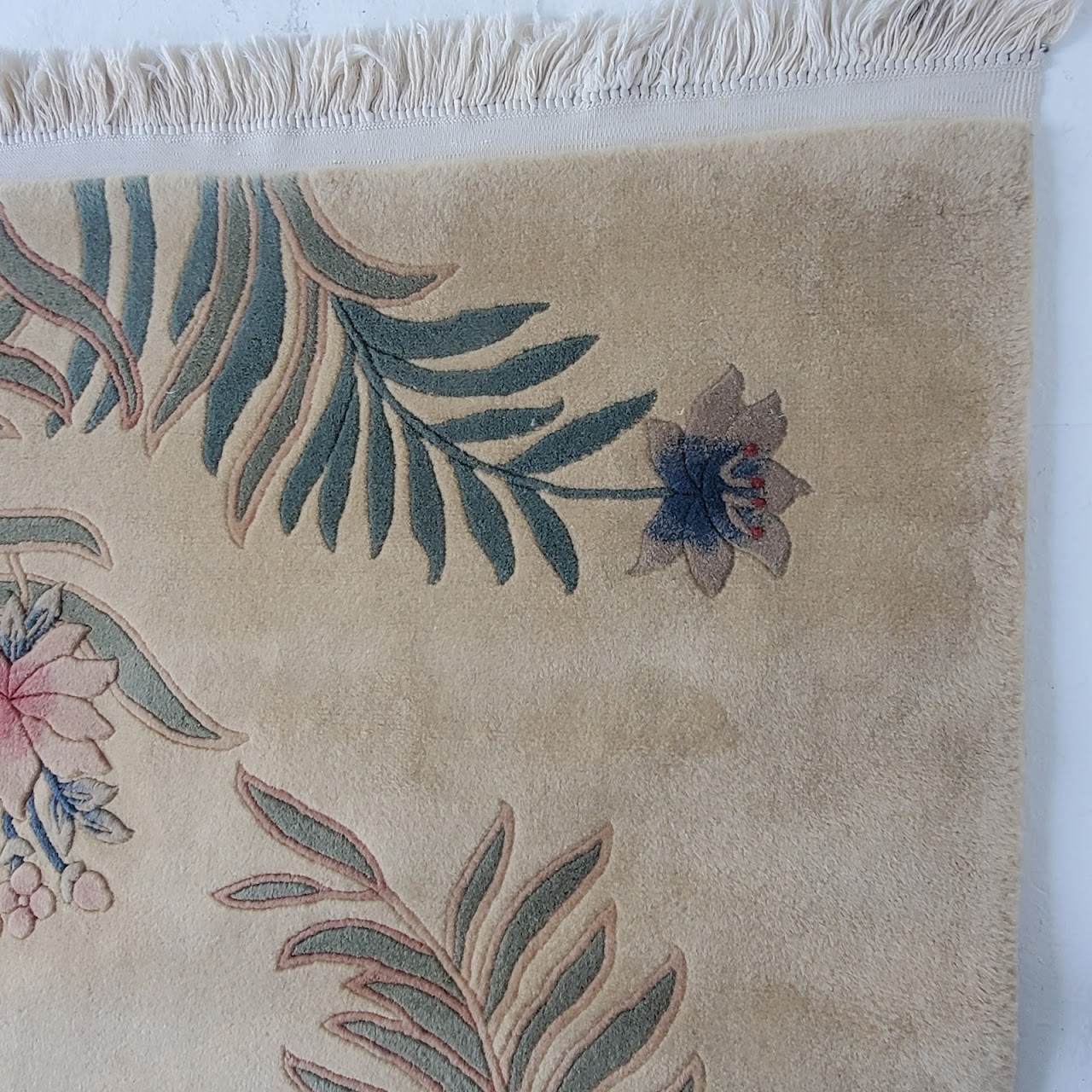 Wool Floral & Frond Area Rug