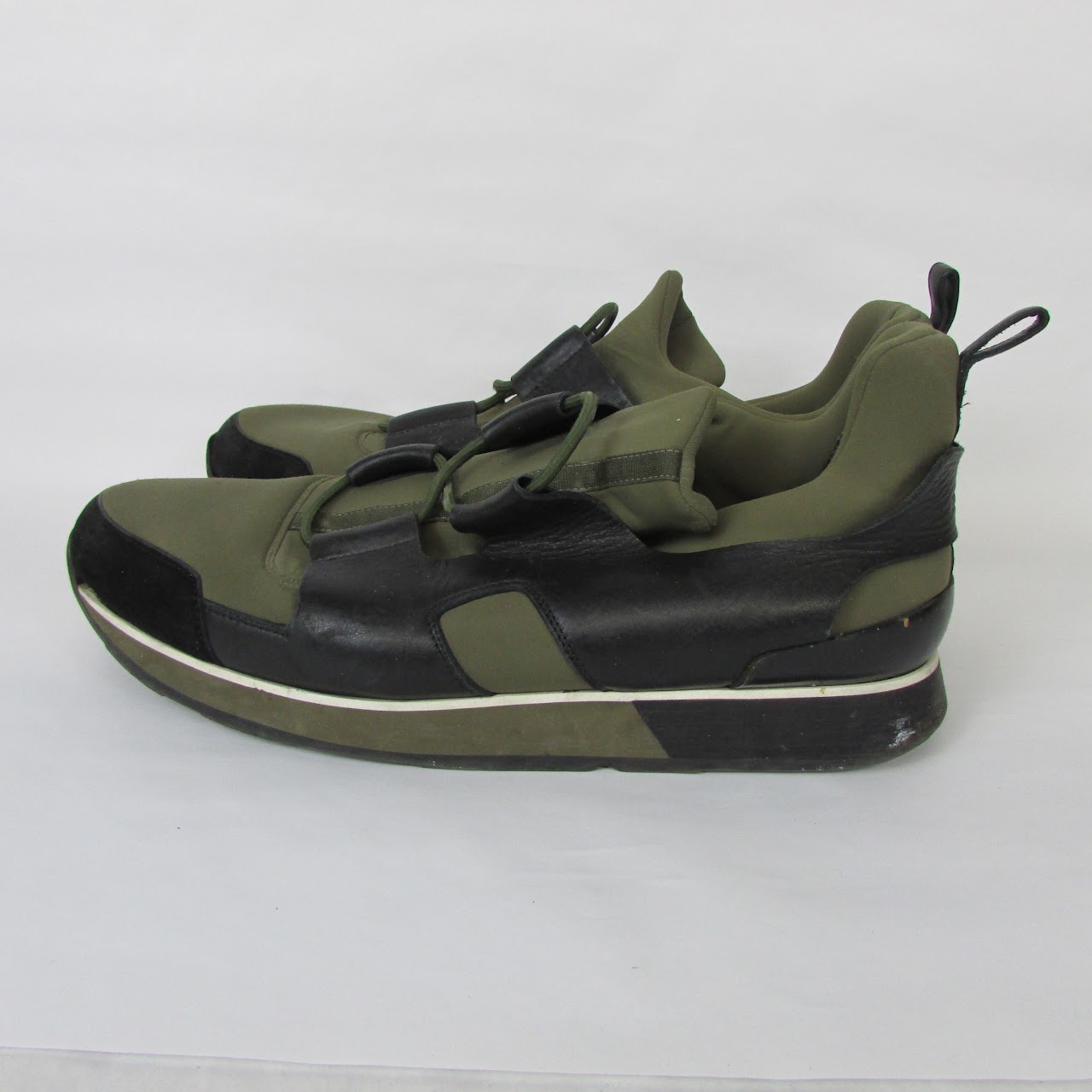 Hermès Olive & Black Slip On Sneakers