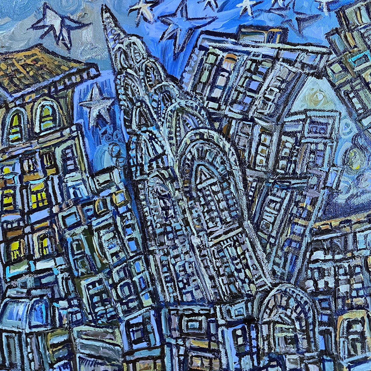 Alan Streets Signed 'Chrysler Building' Painting