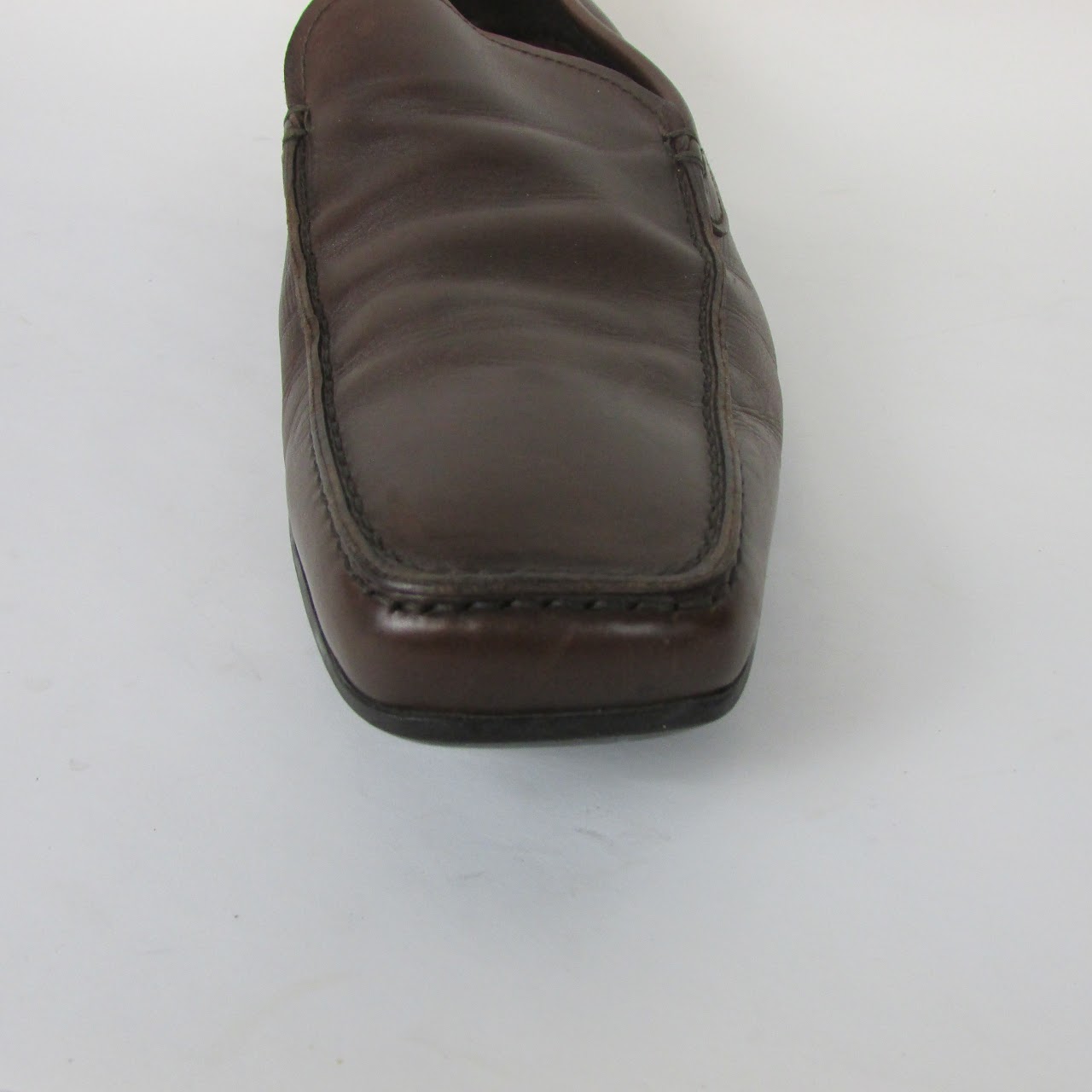 Prada Brown Leather Slip On Loafers