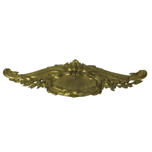 French Ormolu Baroque Style Gilded Shell Pediment