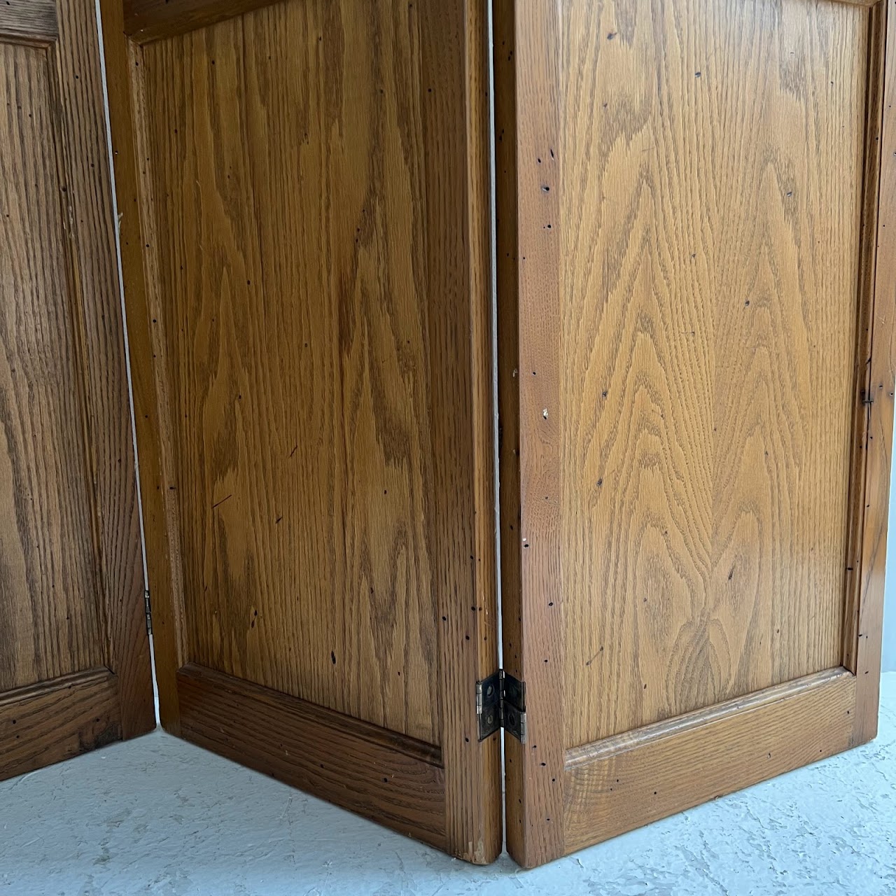 Wormy Oak 8' Tall Three-Panel Screen