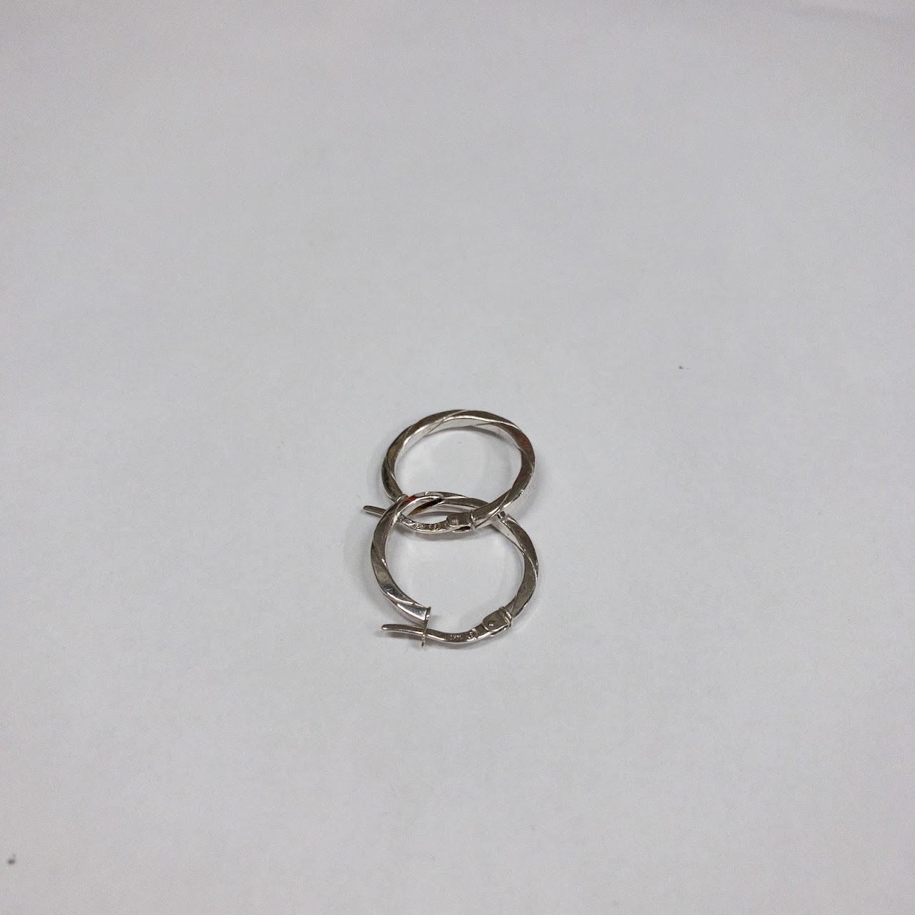 14K White Gold Hoop Earrings