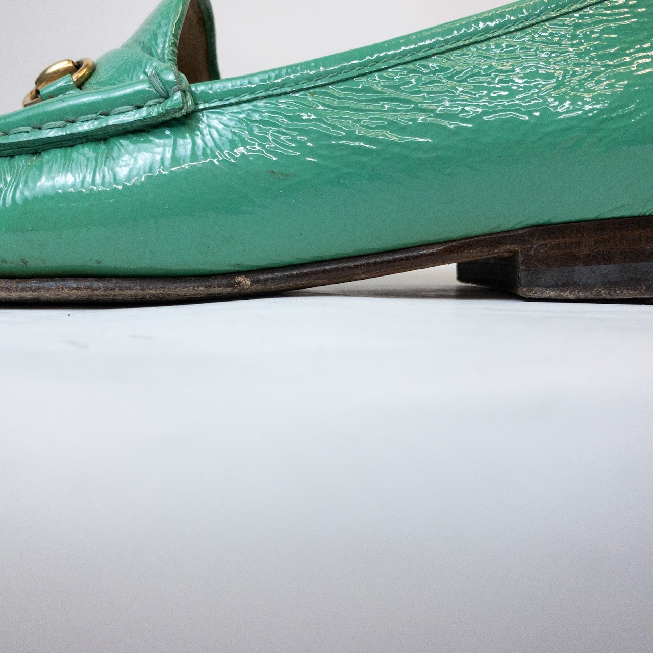 Gucci Green Patent Leather Loafers