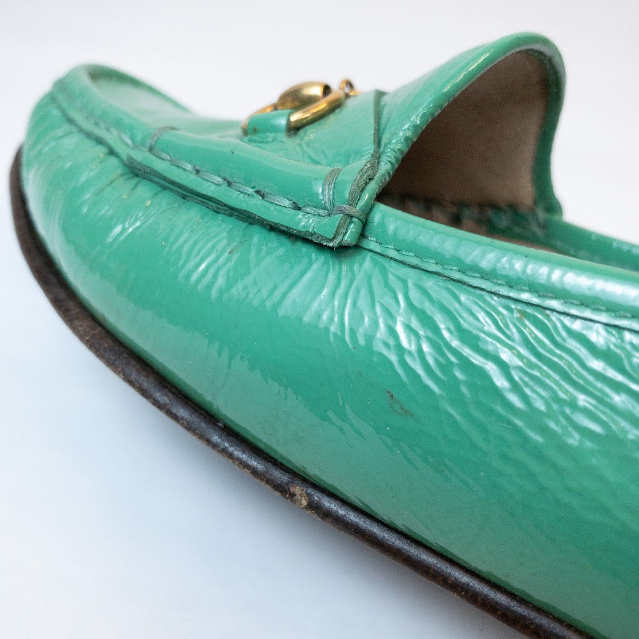 Gucci Green Patent Leather Loafers