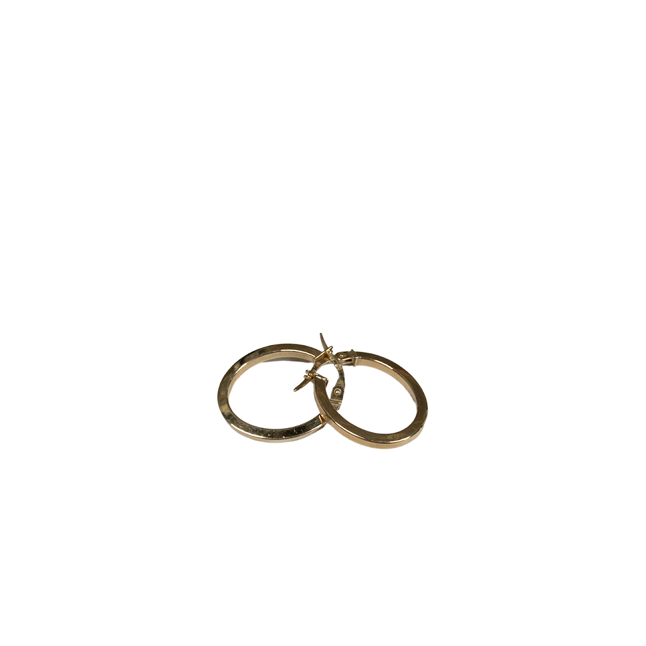 14K Gold Oval Hoop Earrings