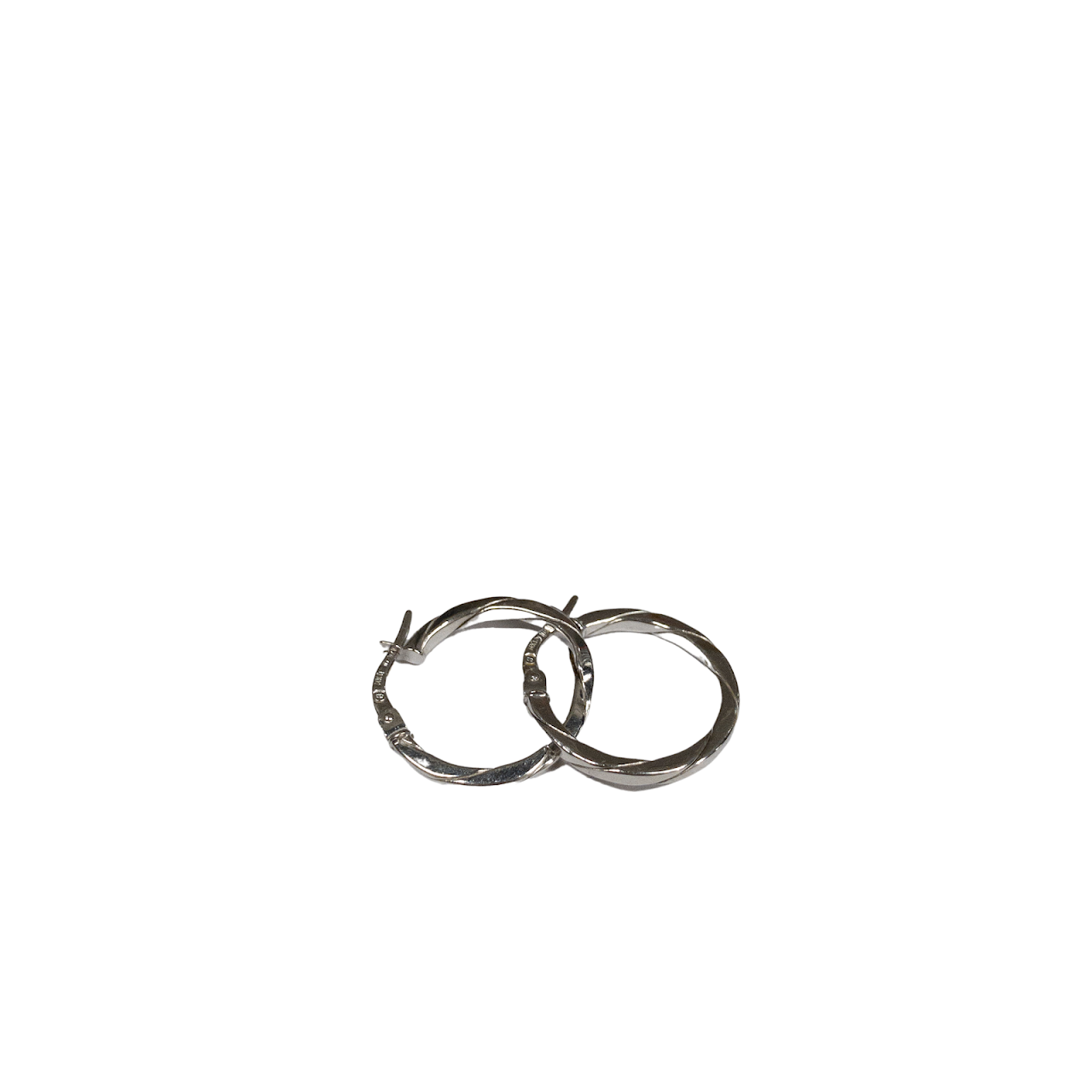 14K White Gold Hoop Earrings