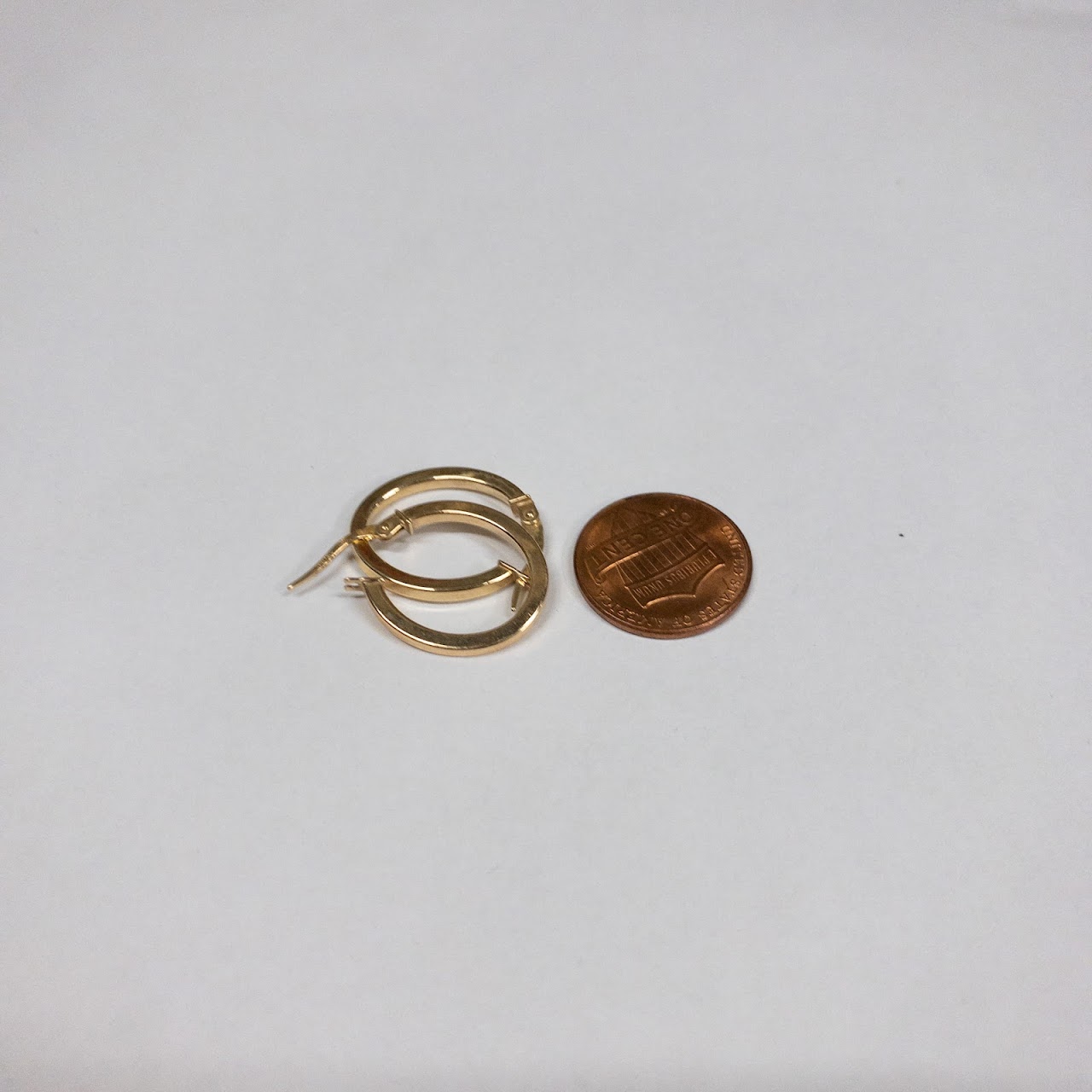 14K Gold Oval Hoop Earrings