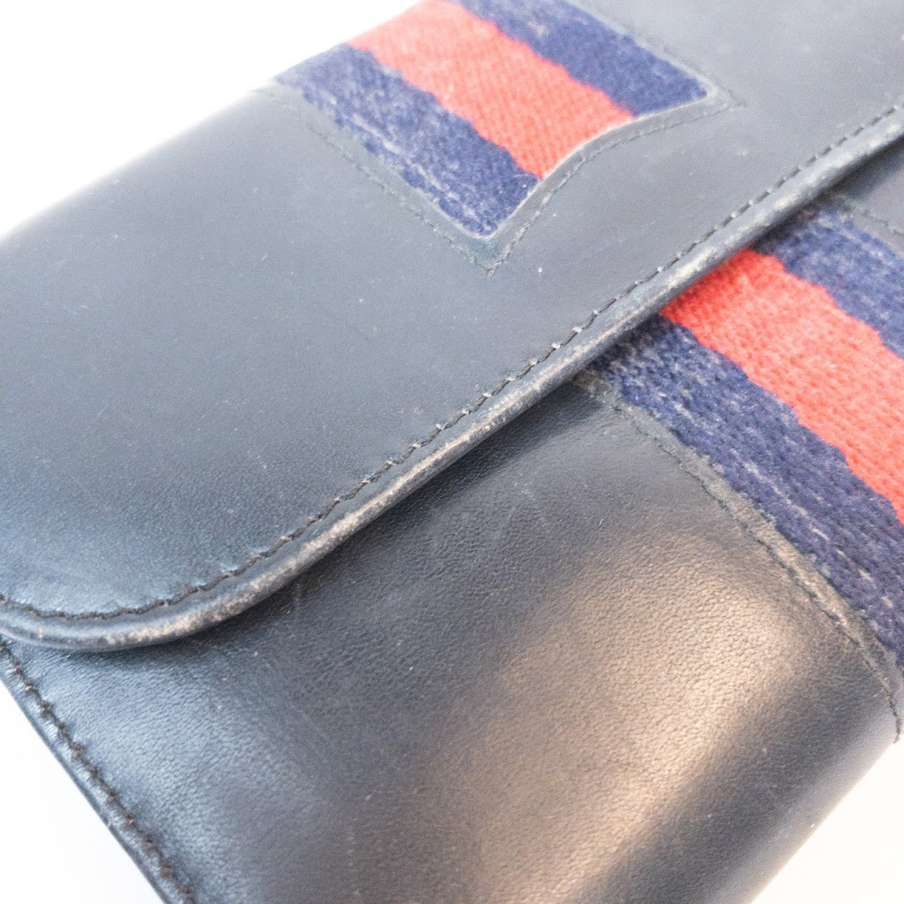 Gucci Vintage Navy Blue Leather Wallet