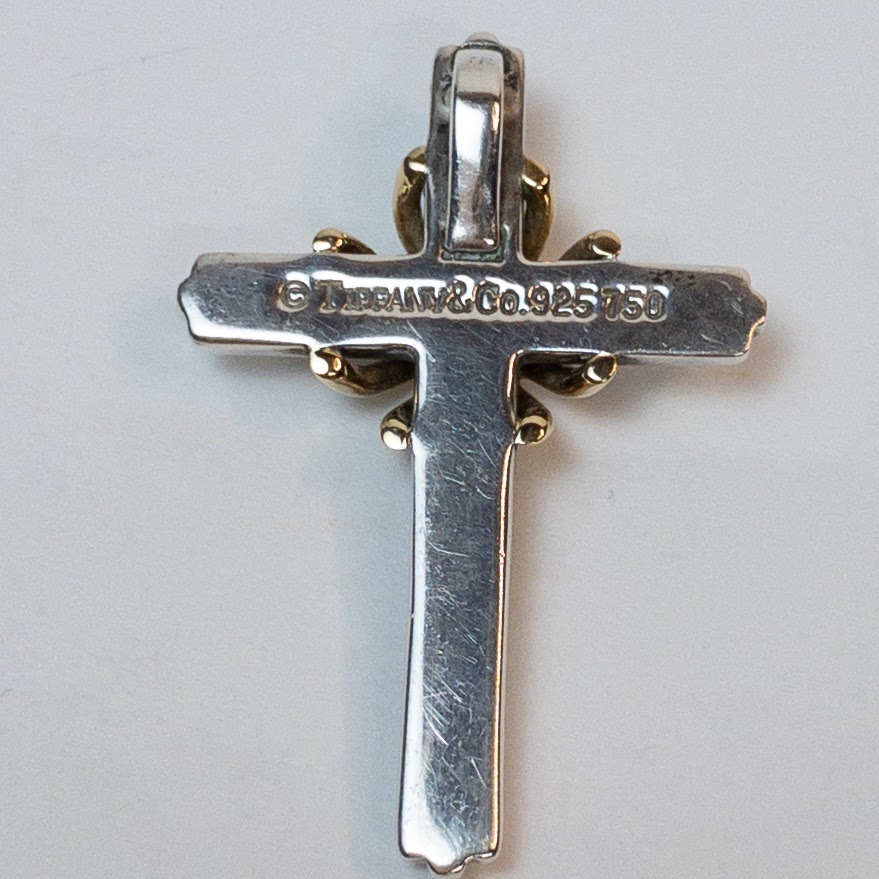 Tiffany & Co. 18K Gold & Sterling Silver Cross Pendant