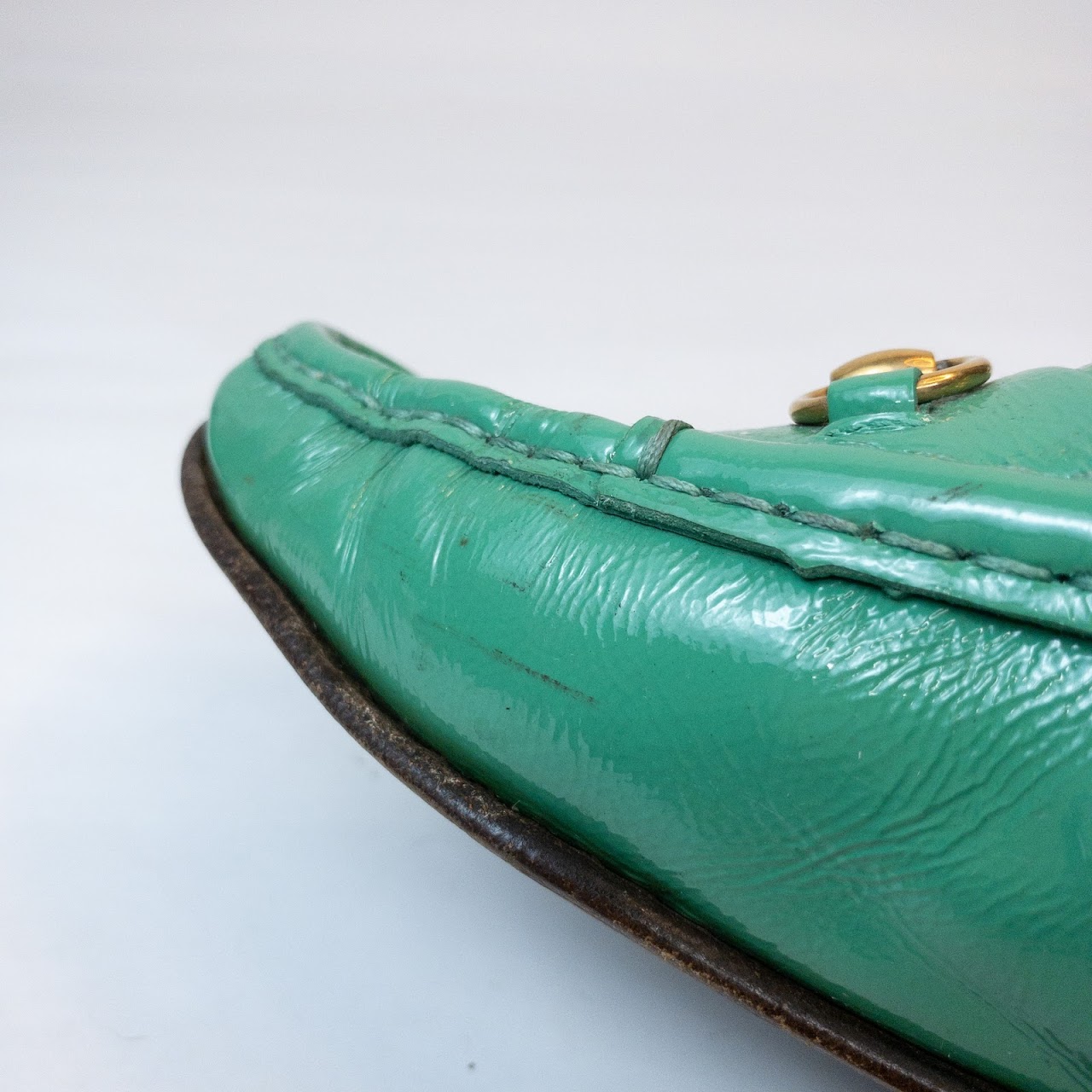 Gucci Green Patent Leather Loafers