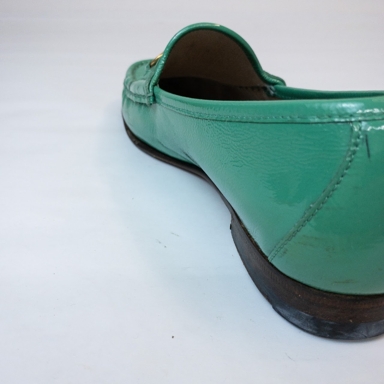 Gucci Green Patent Leather Loafers