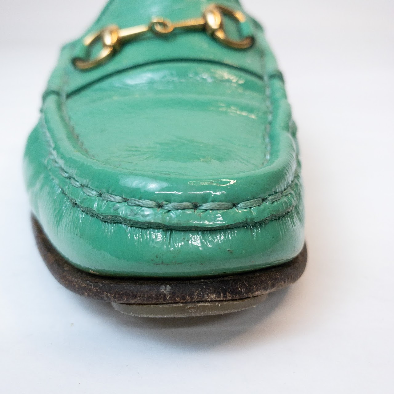 Gucci Green Patent Leather Loafers